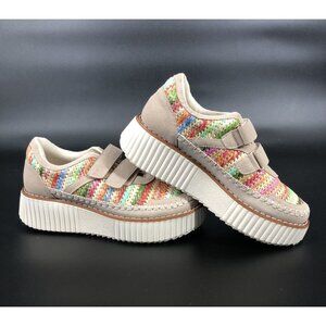 Pierre Dumas Women's Multicolor Woven Platform Sneakers Size 7.5 Rainbow Coastal